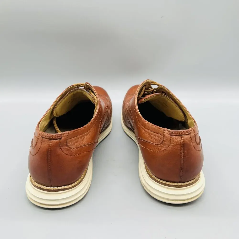 Cole Haan Shoes Mens 10.5 Brown Leather Wingtip Oxford Dress Brogue Comfort